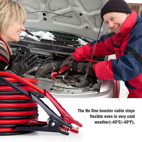 Heavy-duty 6M 3000AMP jumper leads with surge protection and smart alarm indicator for safe and efficient jump-starts.