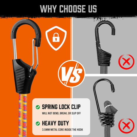 HORUSDY 28Pcs Outdoor Bungee Cord Set - Heavy-Duty Latex and Polyester, Multi-Length Cords with Secure Hooks