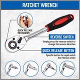 HORUSDY 108-Piece Comprehensive Socket Set with Ratchet Wrenches, Torx, Hex, and Deep Sockets, Extensions, and Screwdriver Bits in a Durable Carry Box