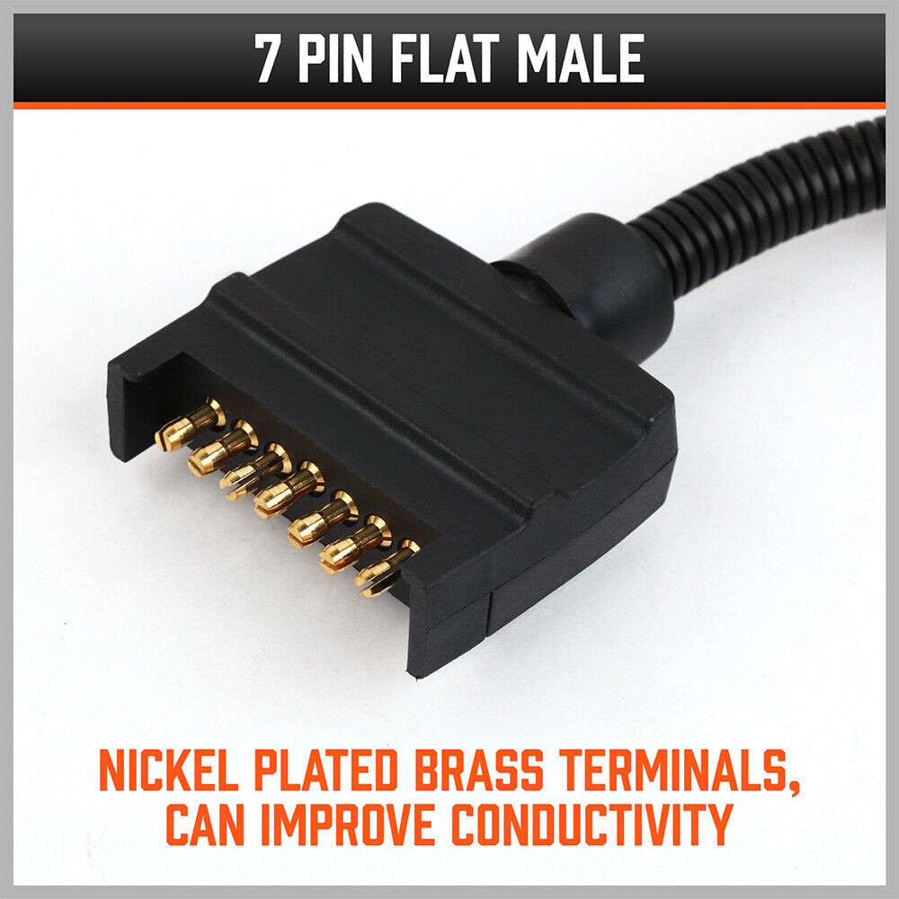HORUSDY 7-Pin Flat Male Plug to 12-Pin Flat Female Socket Adaptor for Trailer and Caravan Connections