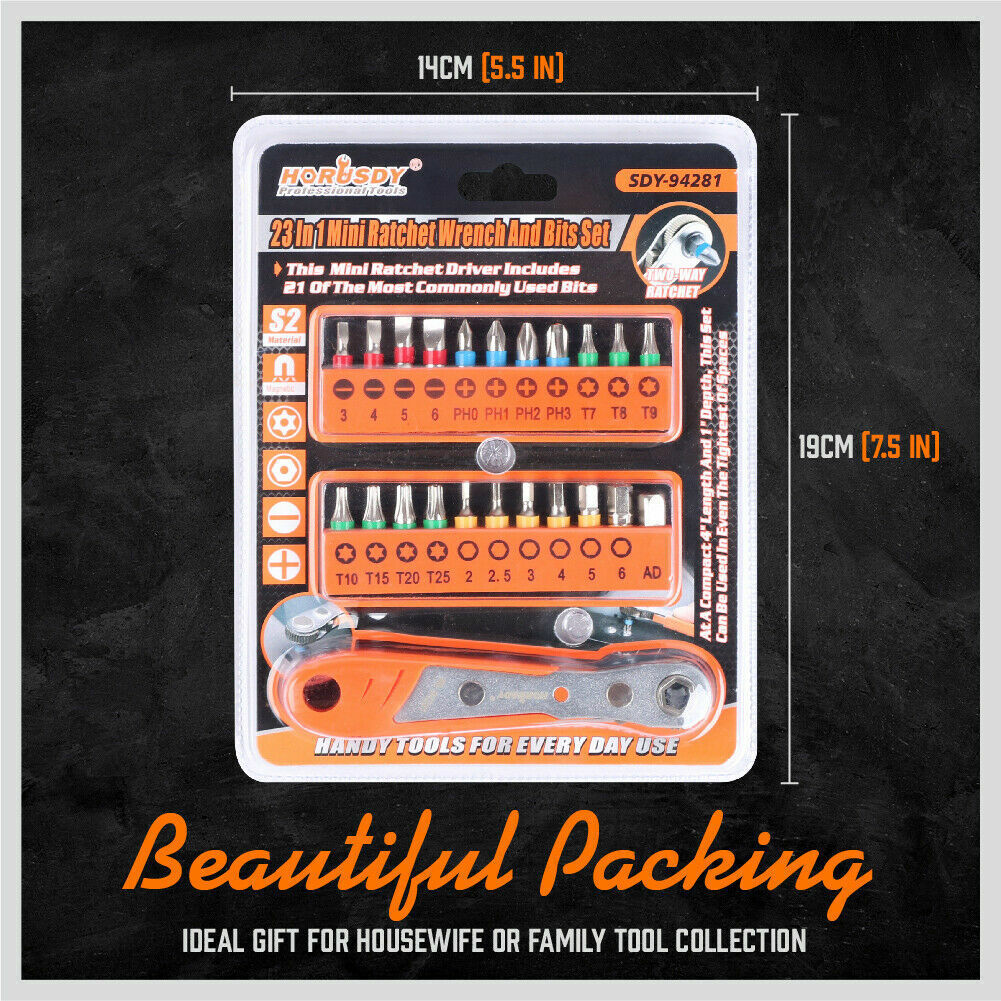 Compact Ratcheting Screwdriver Kit with Various Bits for Detailed Work