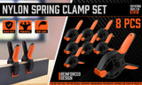 HORUSDY 8-Piece Spring Clamp Set featuring Heavy-Duty Nylon Construction and Ergonomic Non-Slip Handles for Woodworking and DIY Projects