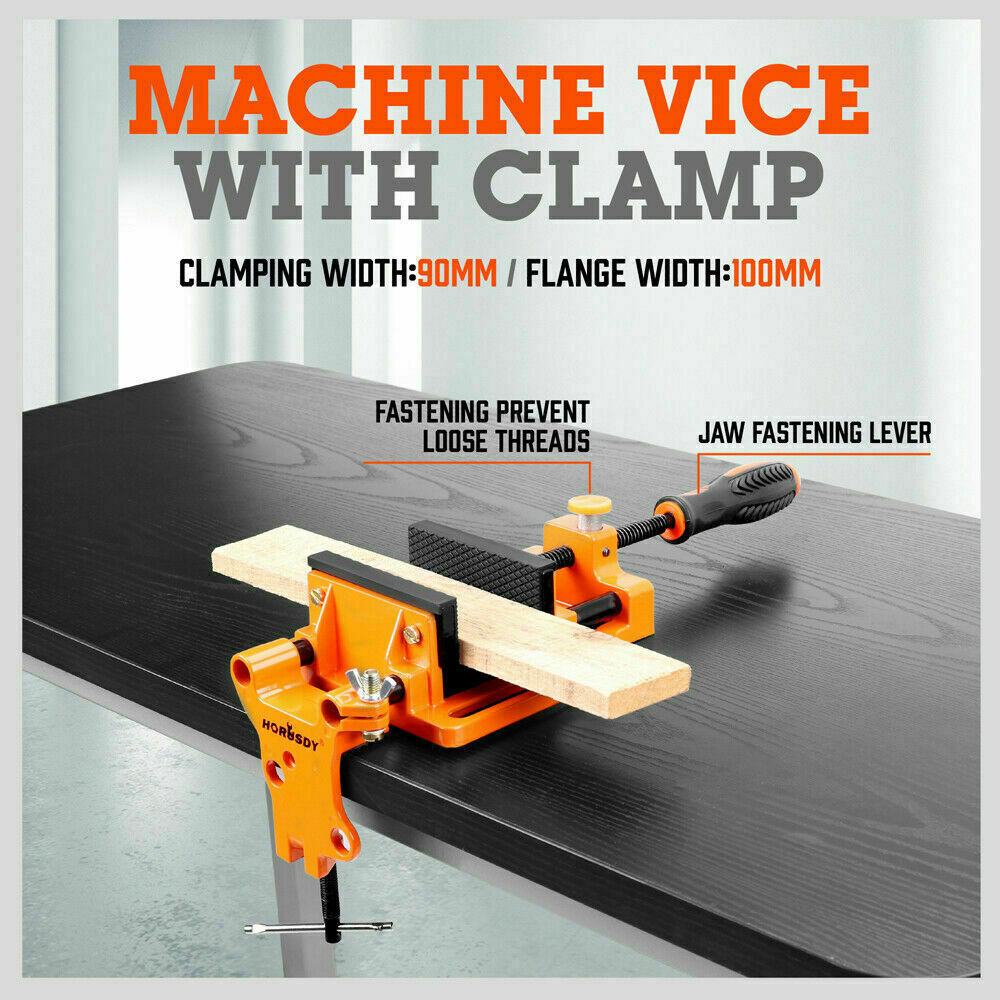 90mm Quick Release Drill Press Bench Vice - Easy to Install with Soft Grip Hand Pads, Ideal for Woodworking Projects