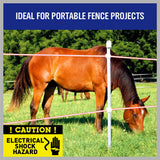 400-meter Roll of Red and White High-Visibility Poly Tape for Electric Fence, featuring 5 Strands of 0.2mm Stainless Steel Wire, UV Stabilized High-Grade Polyethylene, compatible with Fence Energiser