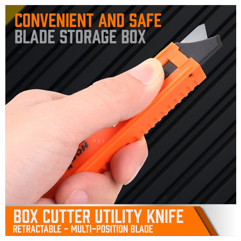 Retractable Box Retractable Box Cutter Utility Knife Lockable 18mm & 9mm Spare Stanley ...