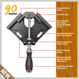 Durable aluminum alloy 90-degree corner clamps with quick-release adjustable jaws.