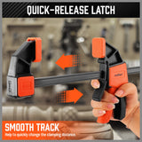 Set of 2 HORUSDY 12-inch Quick F Clamps with Adjustable 150Lbs Load Limit for Woodworking