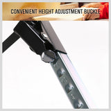 Pack of 4 Mastercraft metal sawhorses with anti-slip work surfaces and foldable design.