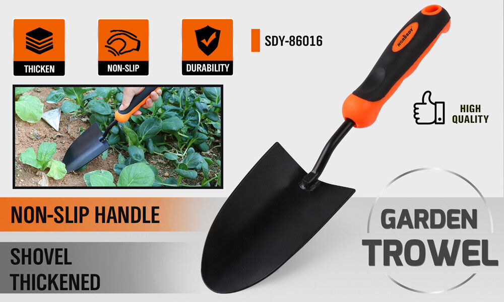 Durable HORUSDY 13'' Garden Trowel, Rust-proof Metal Hand Shovel with Ergonomic Plastic Handle for Efficient Transplanting and Digging in Gardens