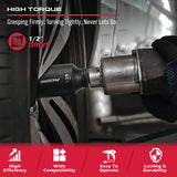 SEDY 8Pcs Deep Impact Socket Set with SAE Measurements and Adapter for Axle Nut Wrenches