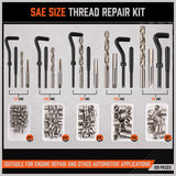 Comprehensive 300-Piece Thread Repair Kit Including HSS Drills, Helicoil Taps, and Inserts