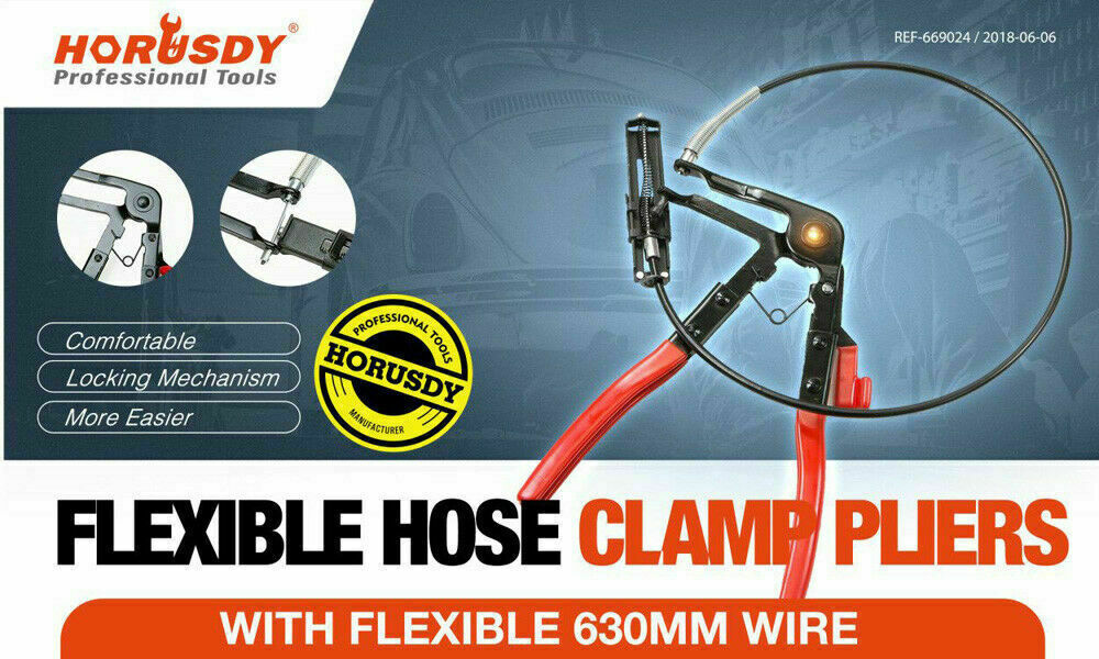 Heavy-Duty 24-Inch Hose Clamp Pliers with Flexible Cable for Hard-to-Reach Areas