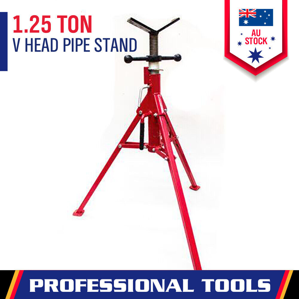 Robust Welding Stand Pipe Jack with Foldable Legs, Adjustable Height 71-125cm, 1.1 Ton Load Capacity