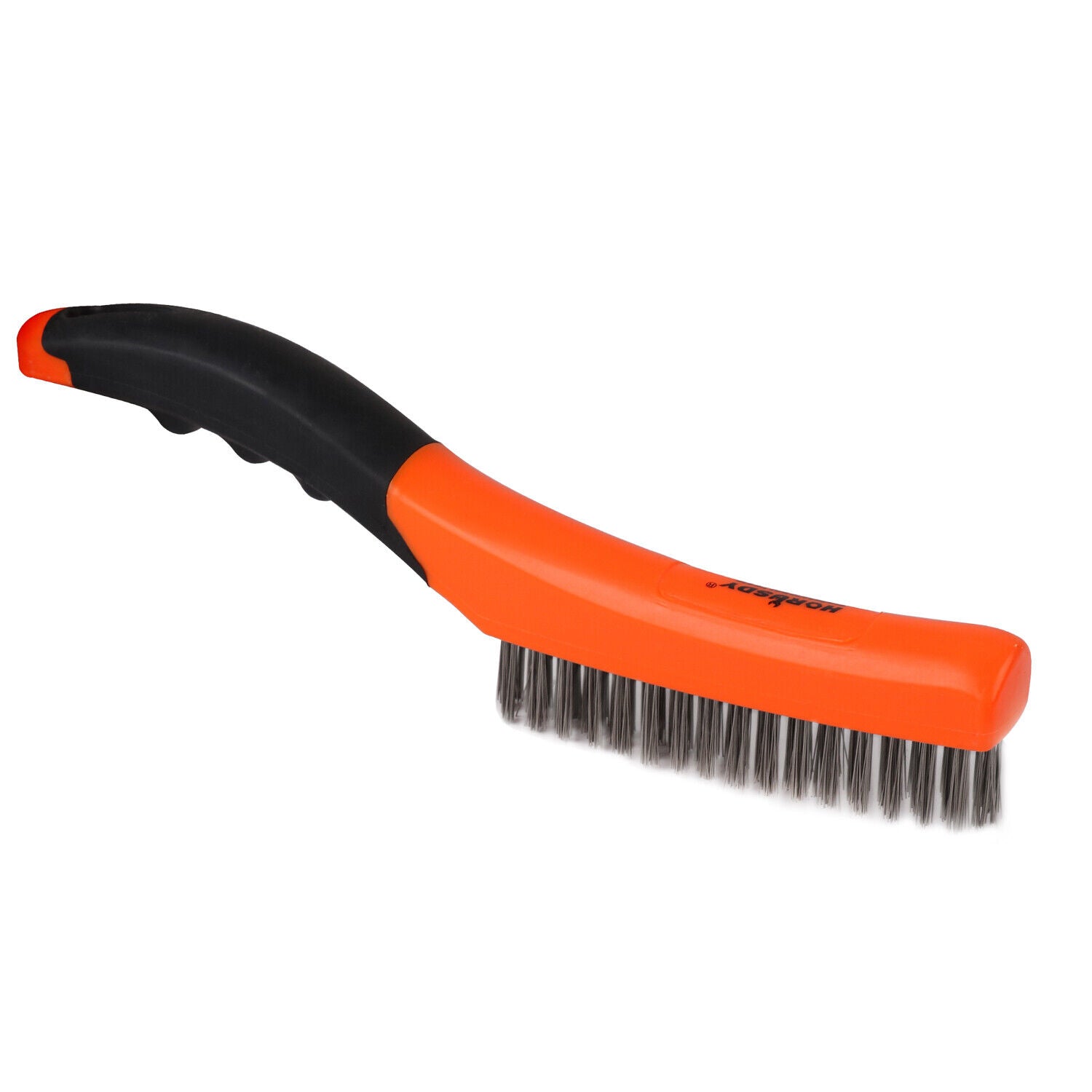 Heavy-Duty Stainless Steel Wire Brush with Comfort Grip Handle for Rust and Paint Removal