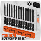 13-Piece Magnetic Torx Screwdriver Bit Set - Tamper Proof Security, High Precision, Versatile Compatibility.