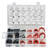 141-Piece Assorted Sealing Washers Kit Featuring Rubber and Red Fibre Washers in Various Sizes