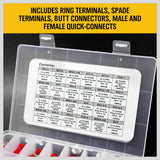 Electrical Wire Connectors Kit featuring 400 assorted terminals with Cable Crimper and Stripper Tool for various electrical projects