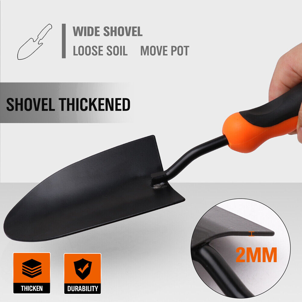 Durable HORUSDY 13'' Garden Trowel, Rust-proof Metal Hand Shovel with Ergonomic Plastic Handle for Efficient Transplanting and Digging in Gardens