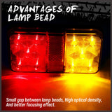 HORUSDY LED Trailer Tail Light Kit - Caravan Ute 7 Pin Flat Plug, Red & Yellow Lights