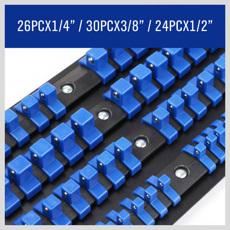 Comprehensive 80-Socket Storage Organizer Set with Twist-Lock Clips - Compatible with All Major Socket Brands