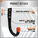 HORUSDY 6Pc Wall Mount Garage Hooks Set