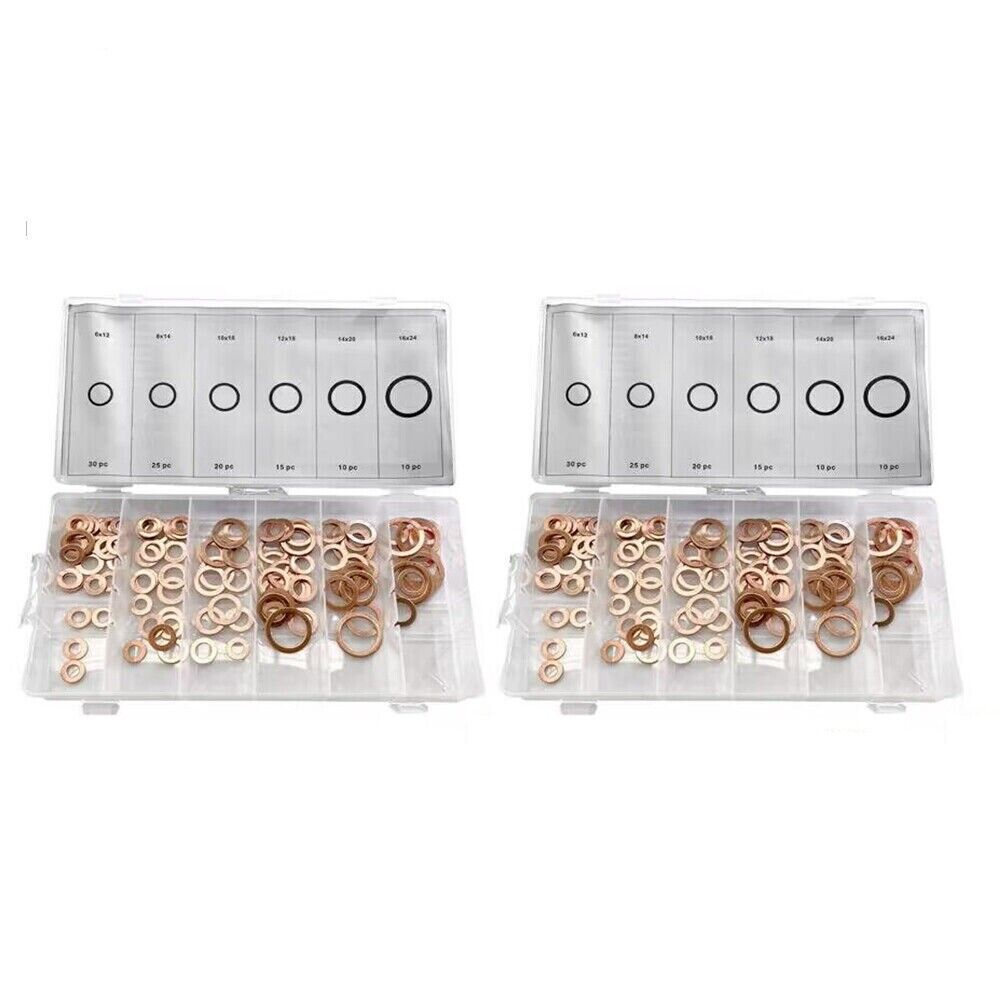 Durable 220-Piece Copper Washer Set for Sump Plugs and Sealing in Engines