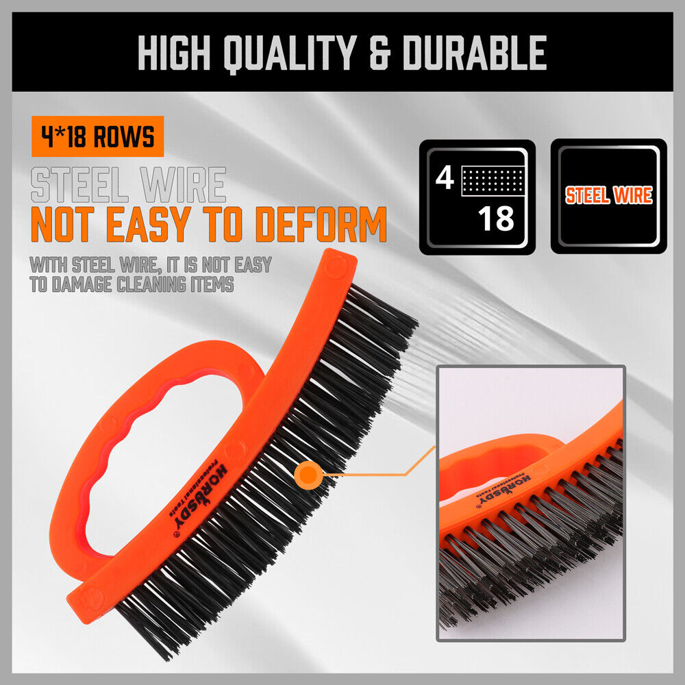 Stainless steel wire brush, 165CM length with a comfortable grip handle for effective cleaning on hard surfaces