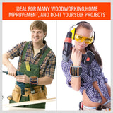 Adjustable magnetic wristband with strong magnets for securing screws, bolts, and nails.