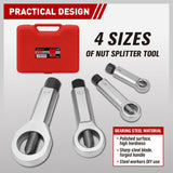 SEDY 4-Piece Heavy-Duty Metal Nut Splitter Kit for Removing Corroded and Damaged Nuts, Made of 40CR Steel