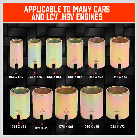 Comprehensive 26-piece kit for automotive bush, bearing, and seal removal and installation