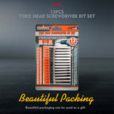 13-Piece Magnetic Torx Screwdriver Bit Set - Tamper Proof Security, High Precision, Versatile Compatibility.