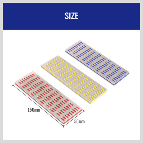 Set of 3 Diamond Sharpening Stones with grits 200, 300, 400 for knives, scissors, and tools.