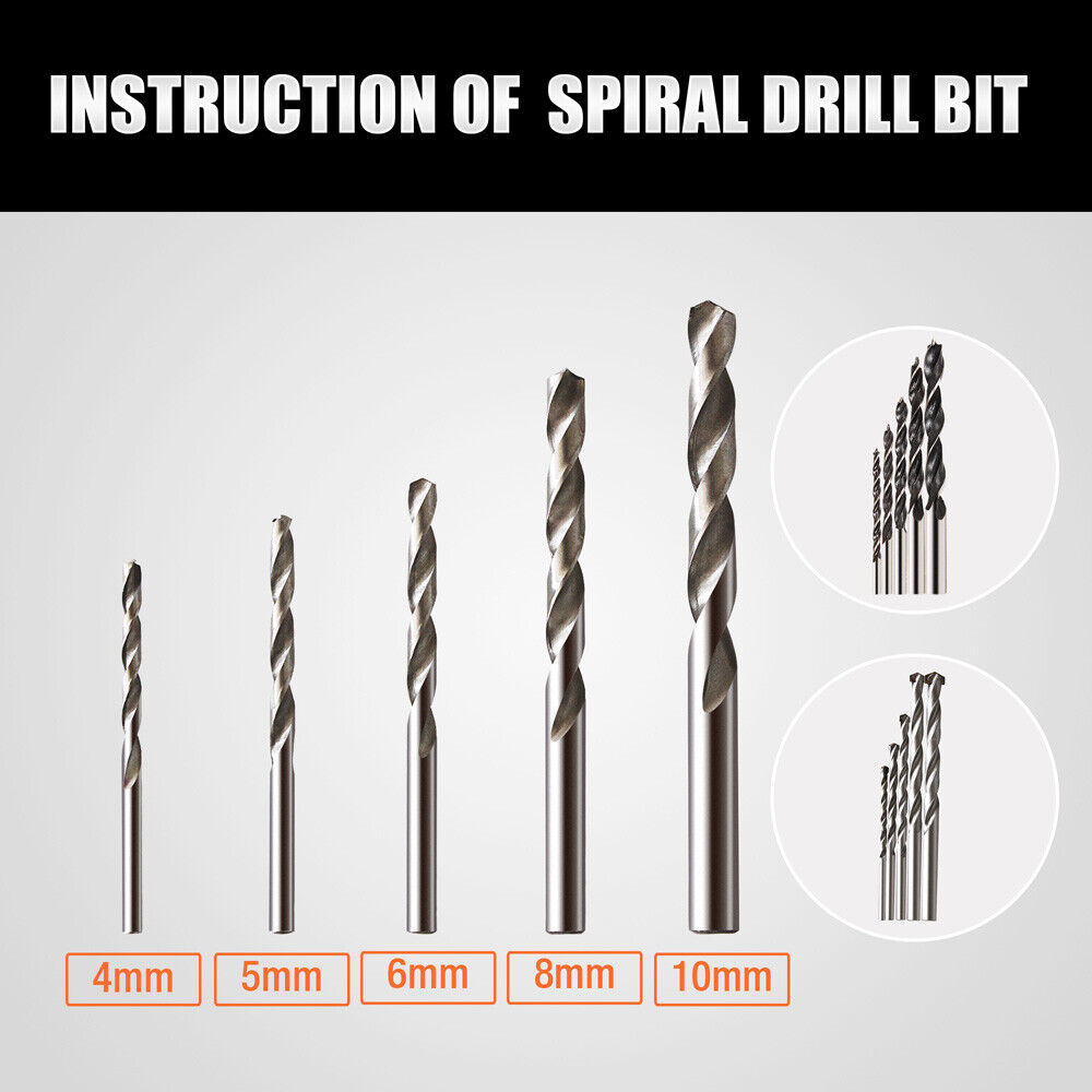 Set of HSS Drill Bits with Titanium Coating