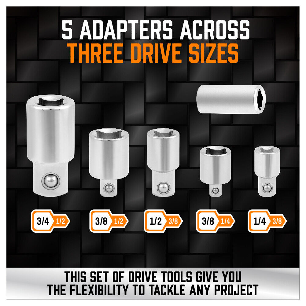 Comprehensive 20-Piece Socket Extension and Adaptor Set Featuring Flexible Joints and Various Reducer Combinations