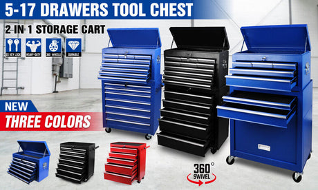 Tool Box Chest Cabinet Trolley - High-quality steel construction, ample storage, secure locks, easy mobility.