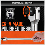 HORUSDY 3-Piece Breaker Bar Set, Chrome Vanadium Steel, 1/4'', 3/8'', 1/2'' Drive Sizes, 180-Degree Rotating Head, Durable and Ergonomic Design for Tough Fasteners