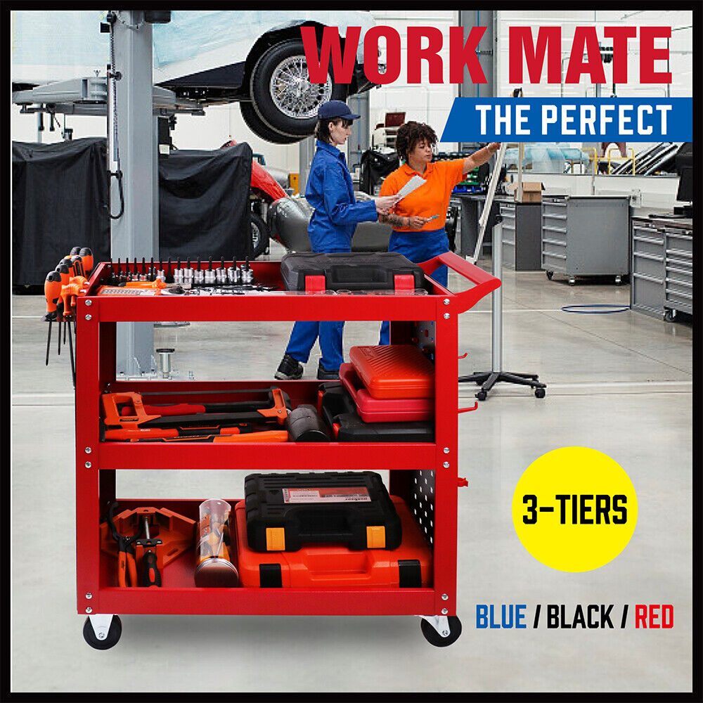 Heavy-Duty Tool Storage Trolley with Pegboard Hooks, efficient organization and easy mobility for workshop tools.