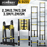 Telescopic Folding Ladder - Aluminum Alloy Extension Step (2.3/2.7/3.5/3.9/4.2/5M) - Durable and Safe for Various Applications