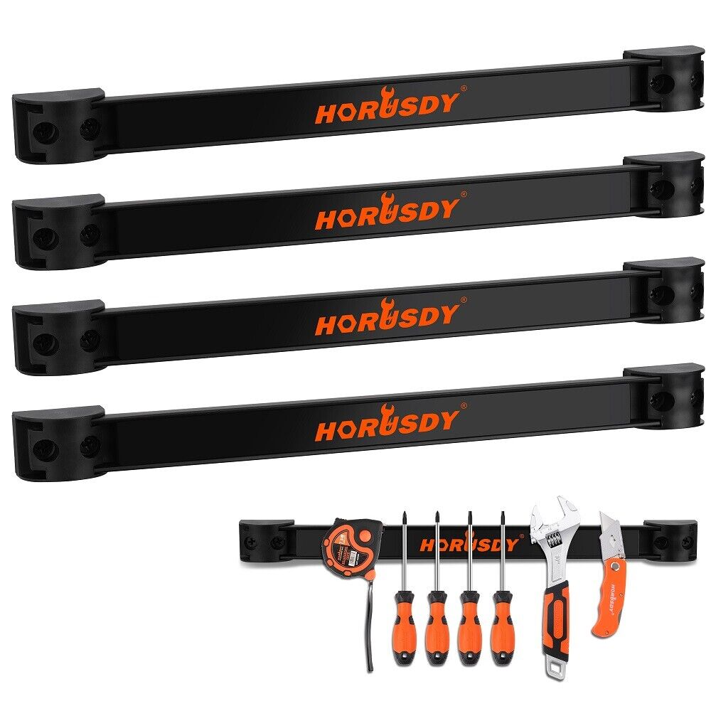 HORUSDY 4-Piece 12-Inch Magnetic Tool Holder Set - Durable Alloy Steel Strips for Efficient Garage and Workshop Tool Organization