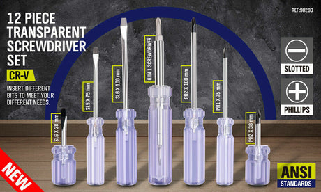 Durable 12-Piece Screwdriver Set with Double-Sided Bits Made from Chrome Vanadium Molybdenum Steel