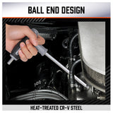 Premium T-Handle Allen Wrench Set - Versatile 2-way use. Comfortable grip. Ball end for tight spaces. Wall-mountable.