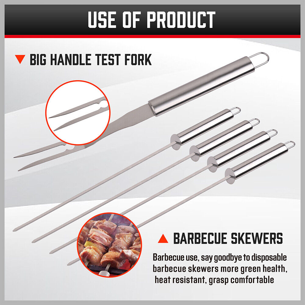 18-Piece Stainless Steel BBQ Tool Set with Aluminum Carry Case - Outdoor Grill Utensils