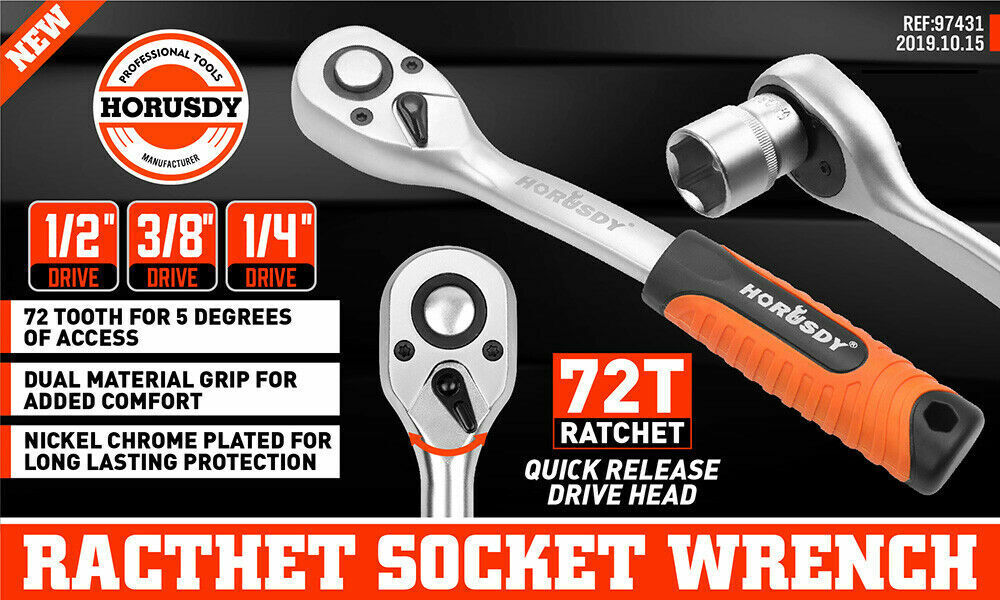 Close-Up of 72-Tooth Gear on Quick-Release Ratchet Wrench Handle