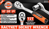 Close-Up of 72-Tooth Gear on Quick-Release Ratchet Wrench Handle