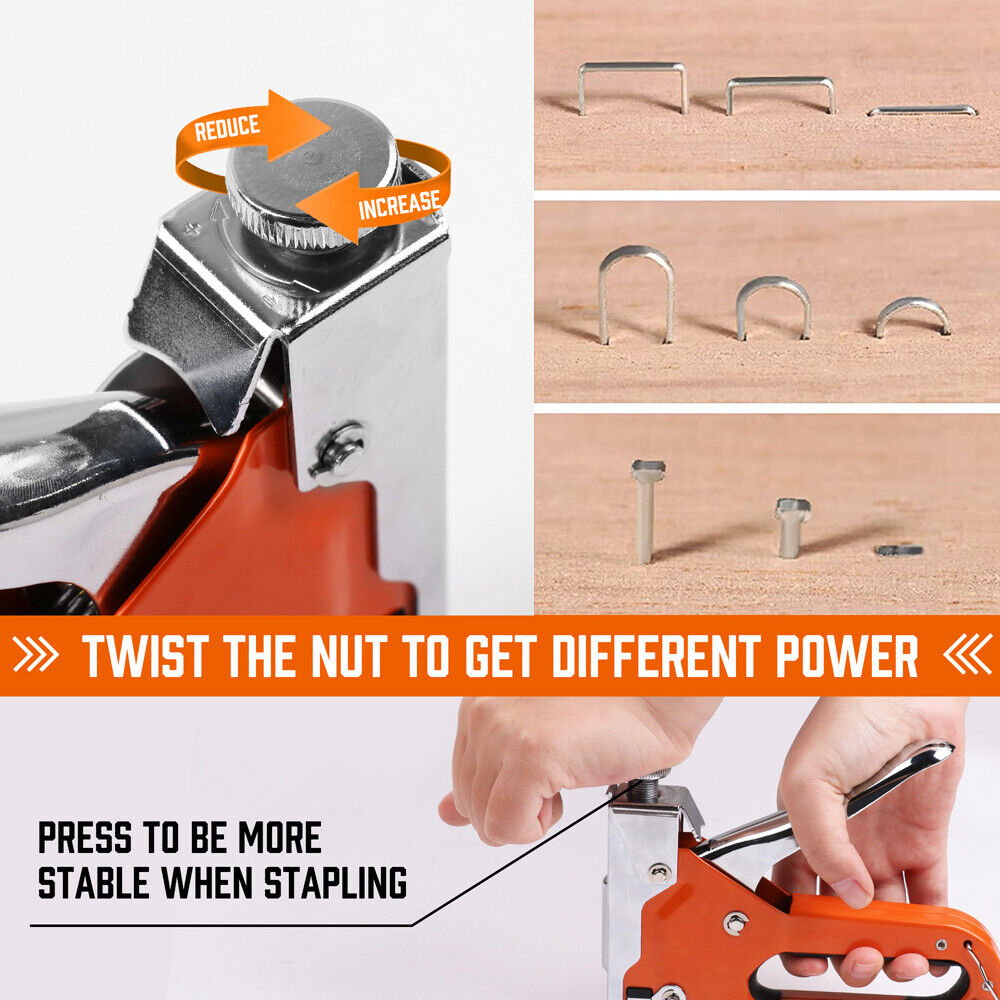 HORUSDY 3-in-1 Staple Gun, Heavy Duty, Ergonomic Grip, Steel Body, with 3000 Staples Included