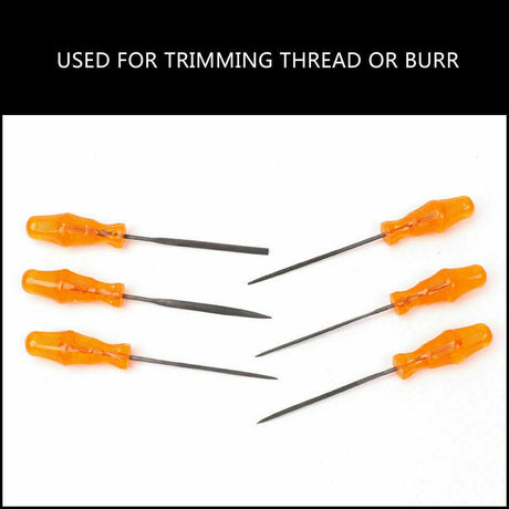 6Pc Mini Needle File Set in Alloy Steel - Ideal for Woodworking, Carving, and Craft Projects with Ergonomic Grips