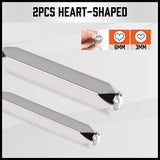 Round 3-inch steel bench block with mirror polish and soft base for jewelry stamping, including two punches.