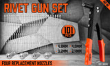  Manual Rivet Gun Kit with 100Pcs Rivets - Ideal for DIY Projects
