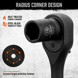 HORUSDY 24-Piece 1/2" Drive Impact Socket Set, Including SAE and Metric Sizes with Ratchet Handle and Extension Bar, Ideal for Diverse Applications