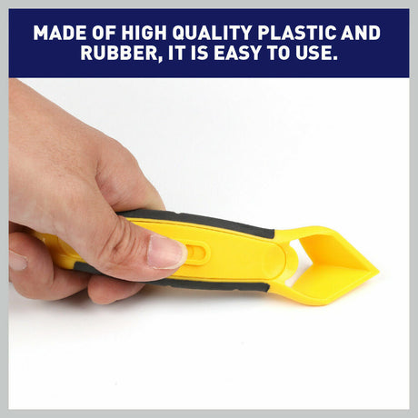 Comprehensive 3-piece scraper set for easy caulking and sealant removal, including a finishing tool, plastic scraper, and caulk nozzle with storage bag.